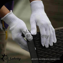 SRSAFETY 2015 auf Verkauf Fabrikpreis Baumwolle gestrickte Handschuhe weiße Baumwolle Verpackungshandschuhe